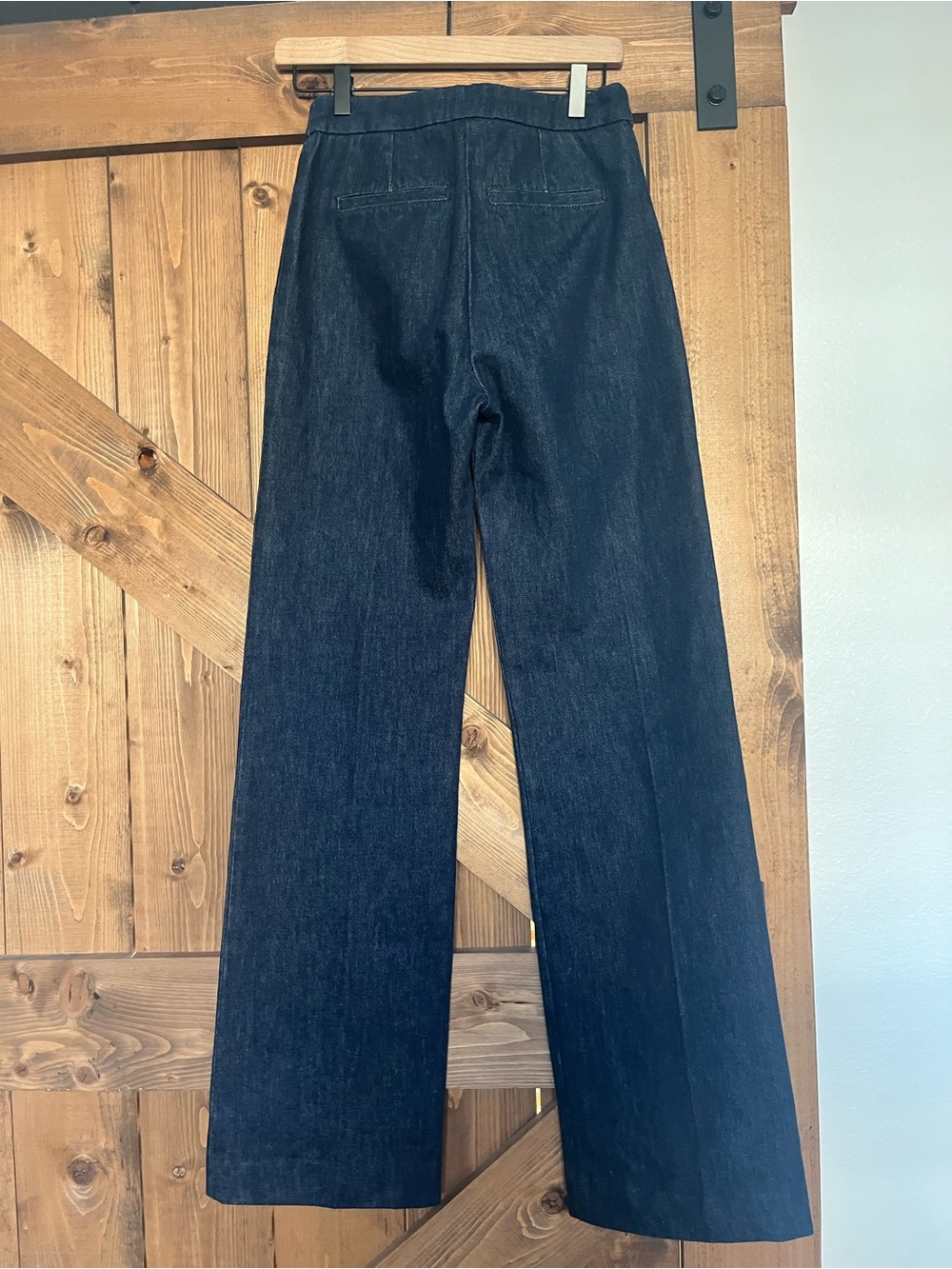 Sezane Deep Blue Wide-Leg Denim Trousers - Picture 9 of 11